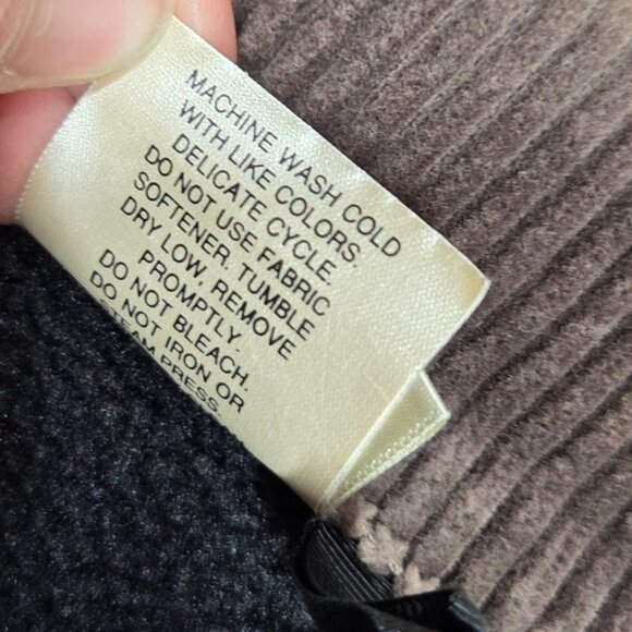 Vintage LL Bean Jacket Womens Large Black Fleece Cord Trim Barn Chore Shacket 90 - Picture 5 of 8